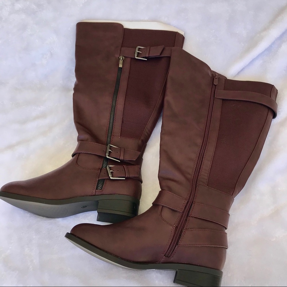 NWT Torrid Double Buckle Side Zip Knee High Boots